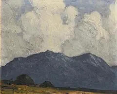 Paul Henry, Peat Stacks, Connemara, oil on board