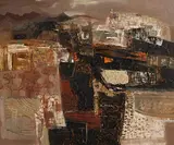 George Campbell, Nearing Tetuan, Madrid, Spain, oil on board