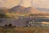 George Gillespie, The Ferryman, Connemara Lough, Co. Galway, oil on canvas