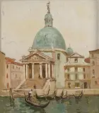 Church of San Simeone Piccolo, Venice by Letitia Marion Hamilton, oil on board, offered Aug 2019