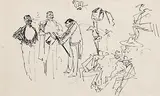 Before the Opera (with Portrait of a Young Lady verso) by John Butler Yeats, pen and ink, sold Aug 2019