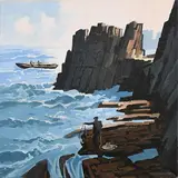 John Skelton Snr, Atlantic Rock II, oil on canvas
