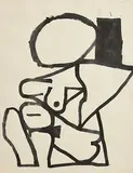 Colin Middleton, Seated Lady, watercolour on paper