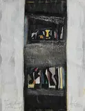 Tony O'Malley, Night Studio by the Sea Porthmeor, 1982, mixed media, acrylic, collage & crayon