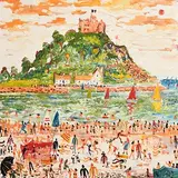 St Michaels Mount, Cornwall by Simeon Stafford, oil on canvas, sold Aug 2019