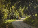 Charles McAuley, Walking Through the Shadows, oil on canvas