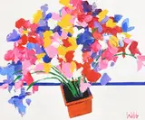 Kenneth Webb, Sweet Peas, oil on canvas