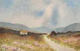Cottage in Peat Bog by Percy French, watercolour, sold Aug 2019