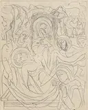 Evie Hone, Study for Station of the Cross, pencil drawing