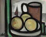 Still Life by Markey Robinson, 1987, gouache on card, sold Aug 2019