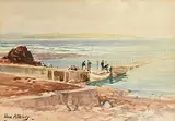 Frank McKelvey, Harbour Scene, watercolour