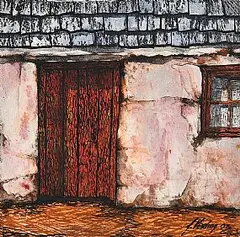 John Verling, Red Door, 2003, oil on board