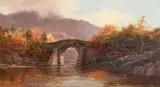Alexander Williams, Brickeen Bridge, Killarney, oil on board