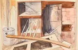 George Campbell, Interior, watercolour