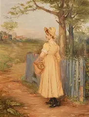 George H. Hay, Gathering Apples, oil on canvas