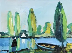 Pat Murphy, Shawlie by the Shore, oil on board