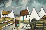 On the Road Home by Markey Robinson, gouache on board, sold Jun 2019