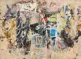 Rough Circus (SRIK Series) by John Kingerlee, oil and collage on board, sold Jun 2019