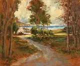 Coastal Cottage by James Humbert Craig, oil on board, sold Jun 2019