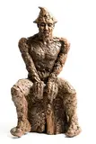 Elaine Byrne, The Circus Performer, unique bronze on wooden block