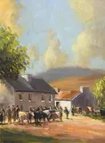 Market Day by Norman J. McCaig, oil on board, sold Jun 2019