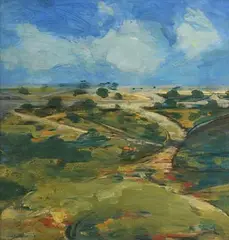 Clement McAleer, Landscape, 1988, mixed media on board
