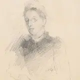 Portrait of a Young Lady by John Butler Yeats, pencil drawing, sold Jun 2019