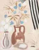 Still Life with Flowers by Markey Robinson, gouache on paper, sold Jun 2019