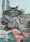Norah McGuinness, Lounging Feline, oil on canvas