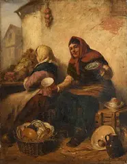 Robert Sanderson, Shawlie at the Market, 1901, oil on canvas