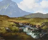 Eileen Meagher, Mountain Stream, Inagh Valley, Connemara, oil on canvas