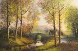 William Cunningham, Quiet Waters at Ballyleaghy Bridge, oil on canvas