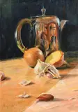 Henry McGrane, Still Life with Onions and Garlic, 2006, oil on canvas board