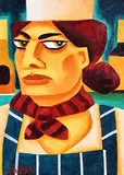 Head Chef by Graham Knuttel, oil on canvas, sold Jun 2019