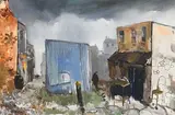 Anne Tallentire, Off Moore Street, oil on canvas