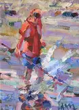 Figure Tramore Beach by Arthur K. Maderson, oil on board, offered Jun 2019