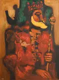 Old Monarch by Desmond Carrick, oil on canvas, sold Jun 2019