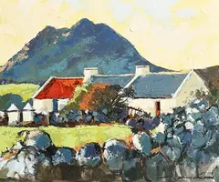 Connemara Cottages by Denis Orme Shaw, oil on canvas, offered Jun 2019