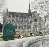 John Walsh, Park Benches by the Cathedral, 2008, watercolour