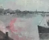 Peter Pearson, Dun Laoghaire, oil on board