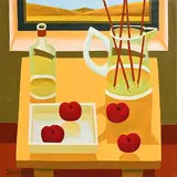 Still Life on Tabletop by Graham Knuttel, oil on canvas, sold May 2019