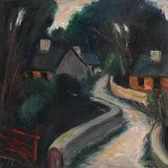 Peter Collis, Farmstead, oil on canvas