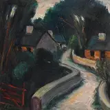 Peter Collis, Farmstead, oil on canvas