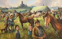 Kenneth Webb, Horse Fair, Ballinasloe, oil on canvas