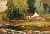 Ina Cormacs Bridge, Cushendun, Co. Antrim by James Humbert Craig, oil on board, offered May 2019