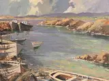 George Gillespie, Bunbeg Harbour, Co. Donegal, oil on canvas