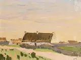 Connemara Cottages by Charles Vincent Lamb, oil on board, offered May 2019