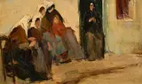 Samuel Connolly Taylor, Breton Women, oil on board