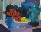 Still Life on Tabletop by Brian Ballard, 1995, oil on canvas, sold May 2019