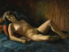 Imre Goth, Female Nude Reclining, 1927, oil on canvas